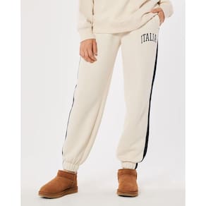 Calça de Moletom Dad Jogger Hollister Cintura Alta Feminina