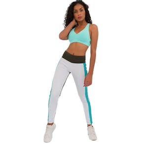 Legging Fitness Branca Verde Militar Fx Suprema
