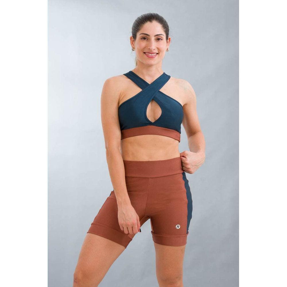 Bermuda Fitness Feminina Shine Bronze