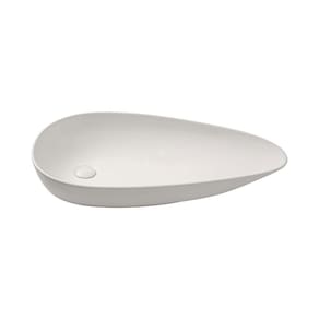 Cuba De Apoio Para Banheiro Gota Slim Louça Cerâmica 76,5 cm Pingoo.casa - Branco Fosco