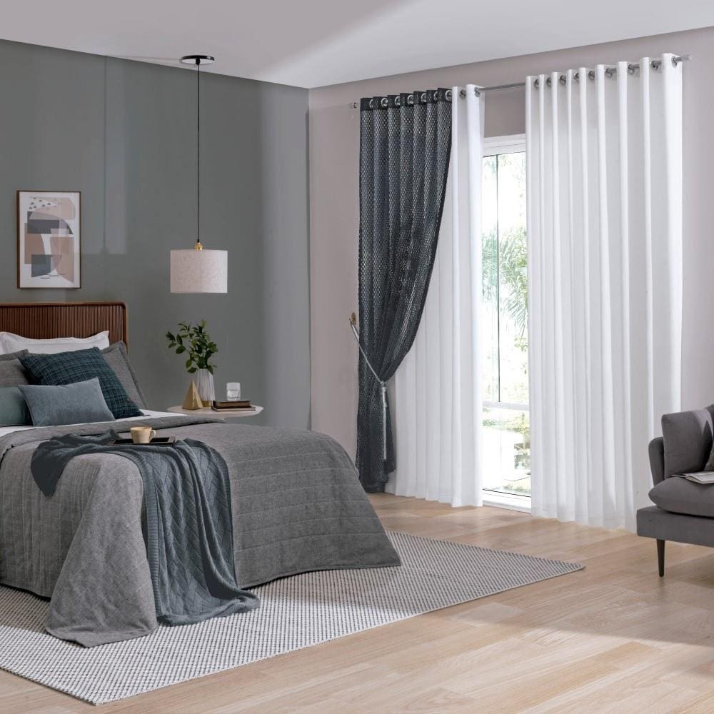 Cortina Sala Quarto Escritório Xale Decoração 2,10x 2,50m