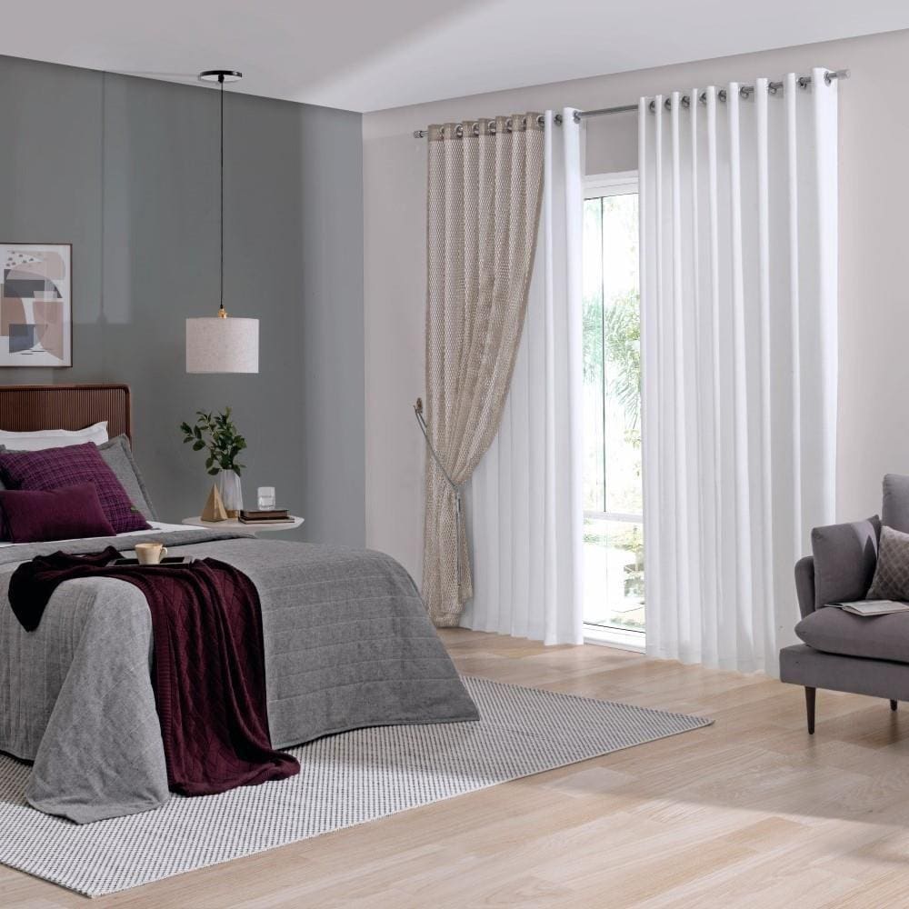 Cortina Sala Quarto Xale Escritório Decorativo 2,10x 2,30m