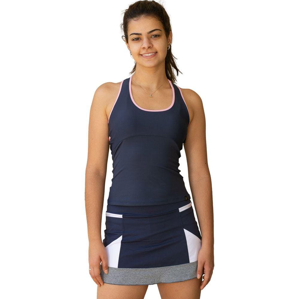 Regata Feminina Fitness Azul Marinho Isa