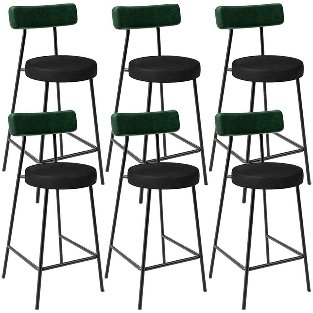 Kit 06 Banquetas Baixa Bar Cozinha Sala De Jantar Milão L02 Facto Verde Preto -LyamDecor