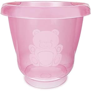Balde Ofurô Adoleta Bebê  17,5 Litros Rosa Transparente Bpa Free