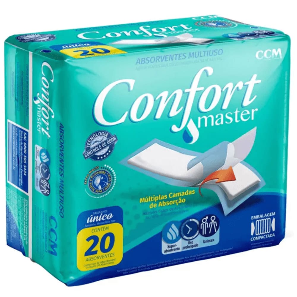 Absorvente Multiuso Confort Master Unissex C/20 Unidades