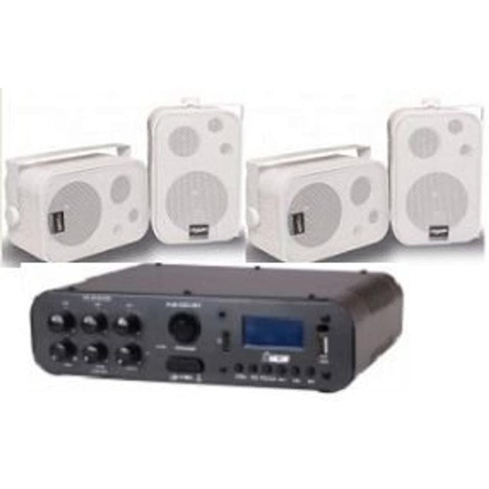 Amplificador Sa100Bt Nca Bluetooth + 2 Pares Cx Sp400 Branca