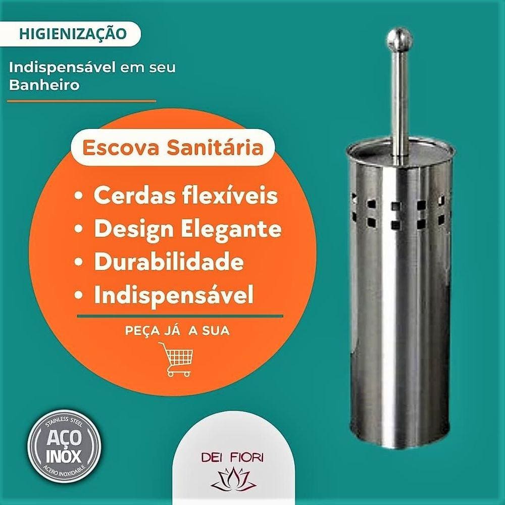Escova Para Limpeza De Vaso Sanitário Privada Banheiro Inox