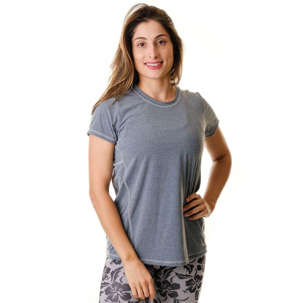 Camiseta Feminina Fitness Cinza Lean