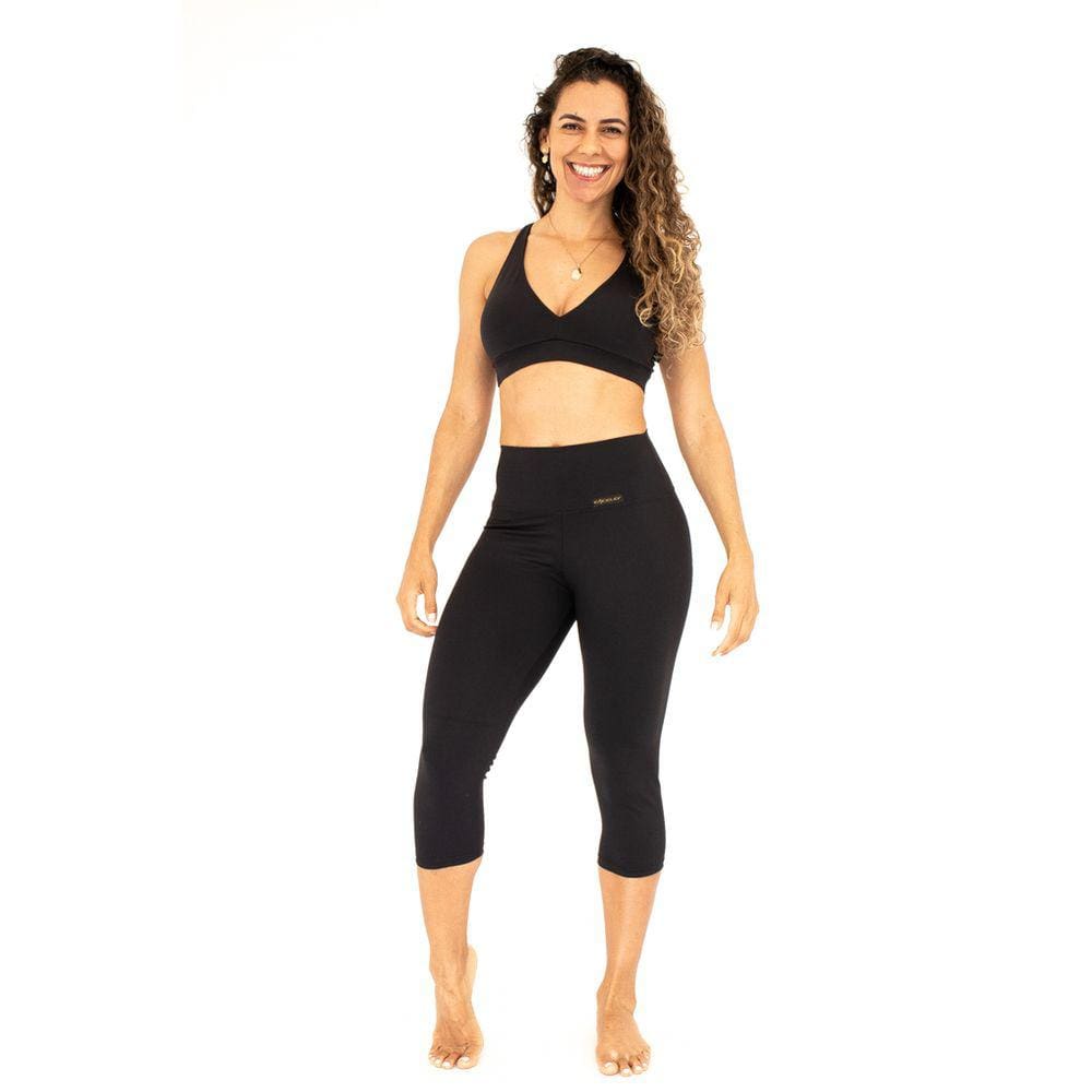 Calça Corsário Fitness Preta Classic