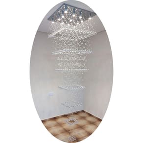 Lustre Grande De Cristal Com Base 70x70cm No Modelo Torre