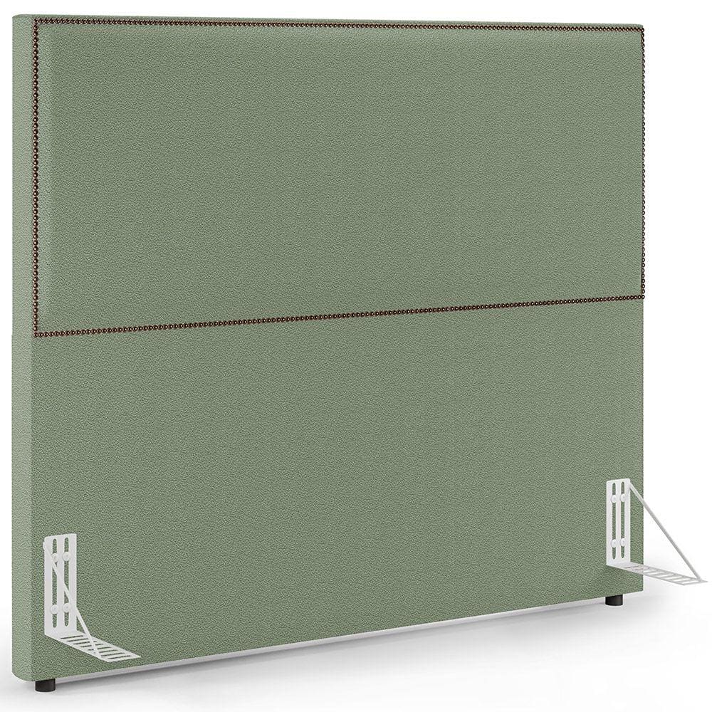 Cabeceira Cama Box Casal Com Tachas 140 cm Vicenza L02 Bouclê Oliva - Lyam Decor