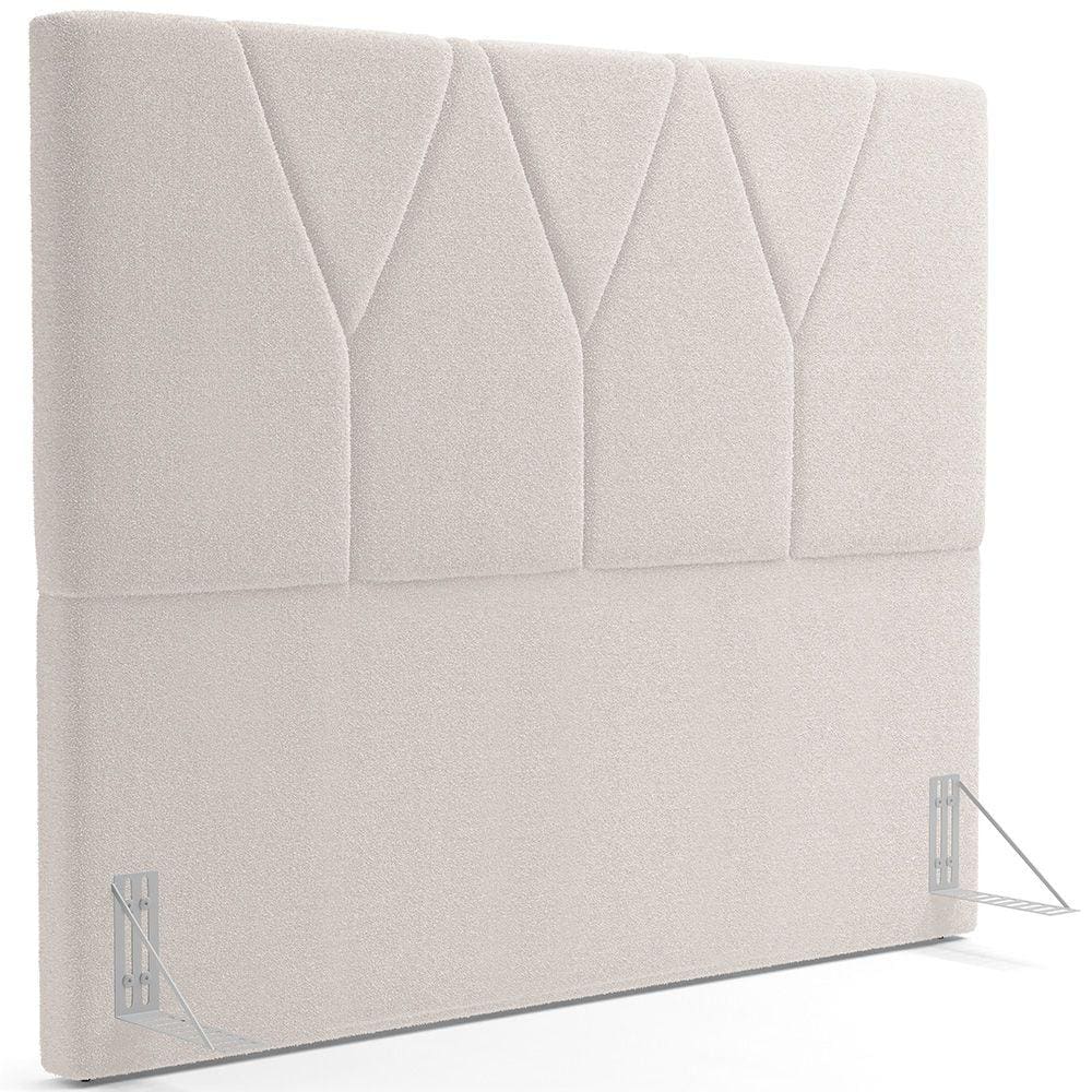 Cabeceira Cama Box Casal Quenn 160 cm Aurora W01 Bouclê Creme - Lyam Decor