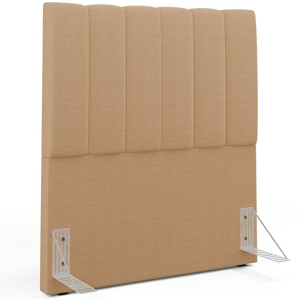 Cabeceira Cama Box Solteiro 100 cm Dália W01 Bouclê Mostarda - Lyam Decor