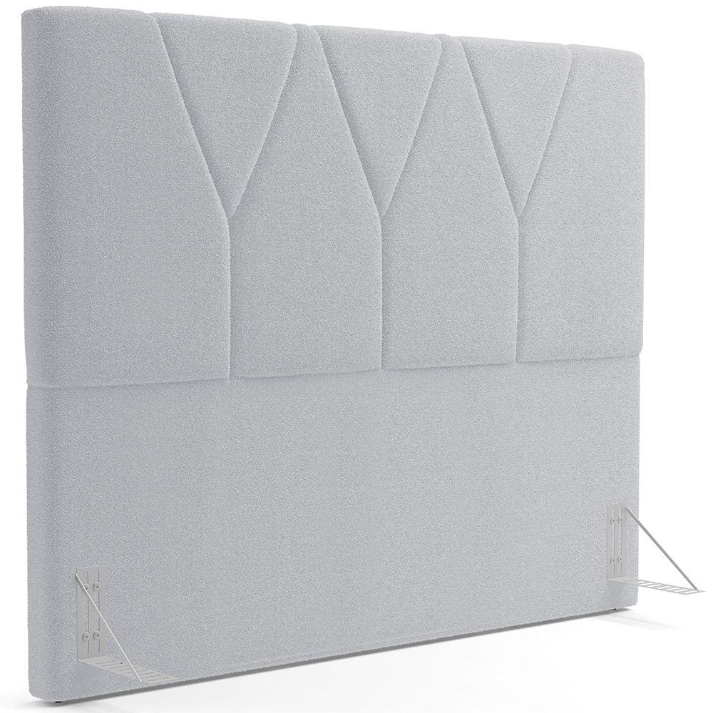Cabeceira Cama Box Casal Quenn 160 cm Aurora W01 Bouclê Cinza - Lyam Decor