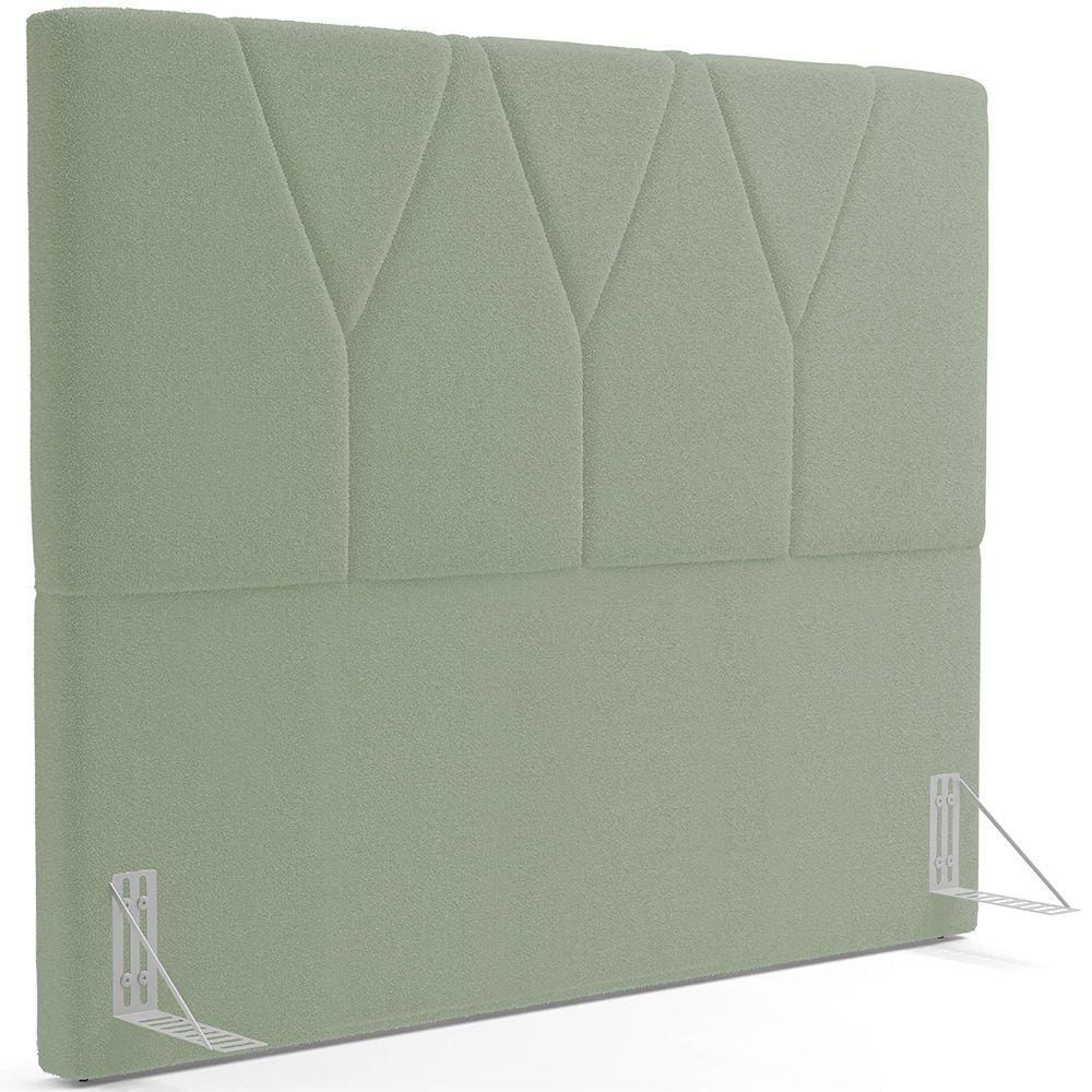 Cabeceira Cama Box Casal Quenn 160 cm Aurora W01 Bouclê Oliva - Lyam Decor