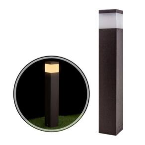 3x Poste Luminária Jardim 50cm Alumínio Marrom + LED 12W luz Quente ST222