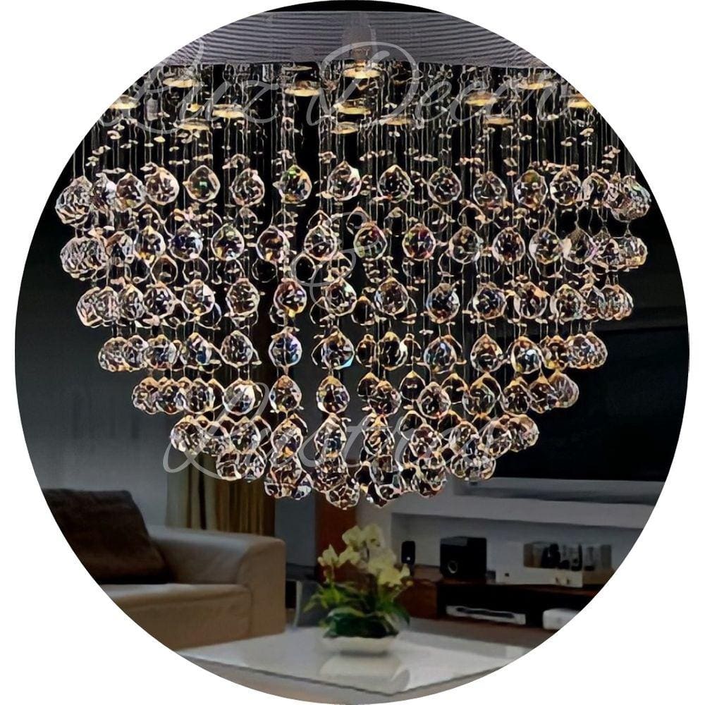Luminária De Cristal Verdadeiro De 40mm Para Sala De Jantar