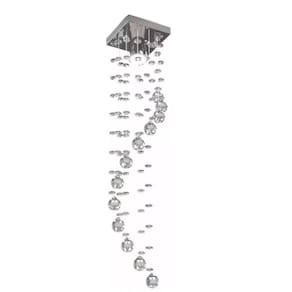 Kit 02 Lustres Cristal Espiral Base Inox Decoração