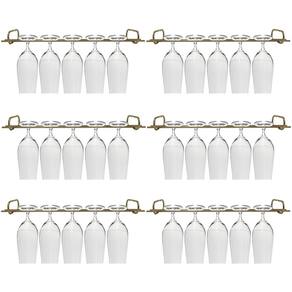 Conjunto 6 Organizadores Porta Taças 42cm Suportes Para Pendurar Taças Dourado
