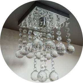 Kit Lustre De Cristal Para Lavabo Hall com Lâmpada Inclusa