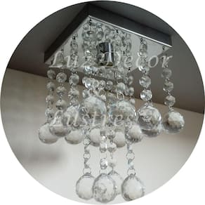 Kit Lustre De Cristal Para Lavabo Hall com Lâmpada Inclusa