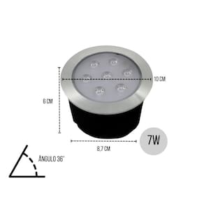 10 Balizadores Spot Pvc Led Smd 7W Branco Quente De Embutir