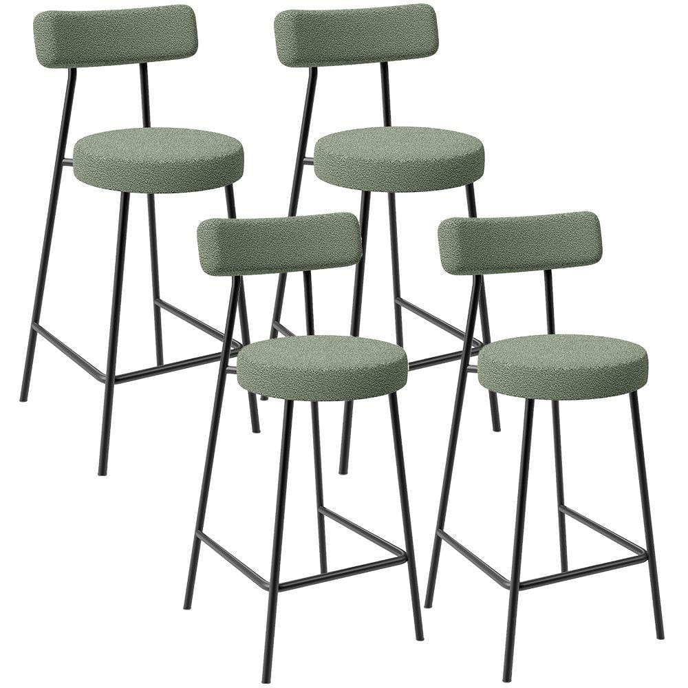 Kit 04 Banquetas Baixa Para Cozinha Sala De Jantar Bar Bancada Milão L02 Bouclê Oliva-LyamDecor