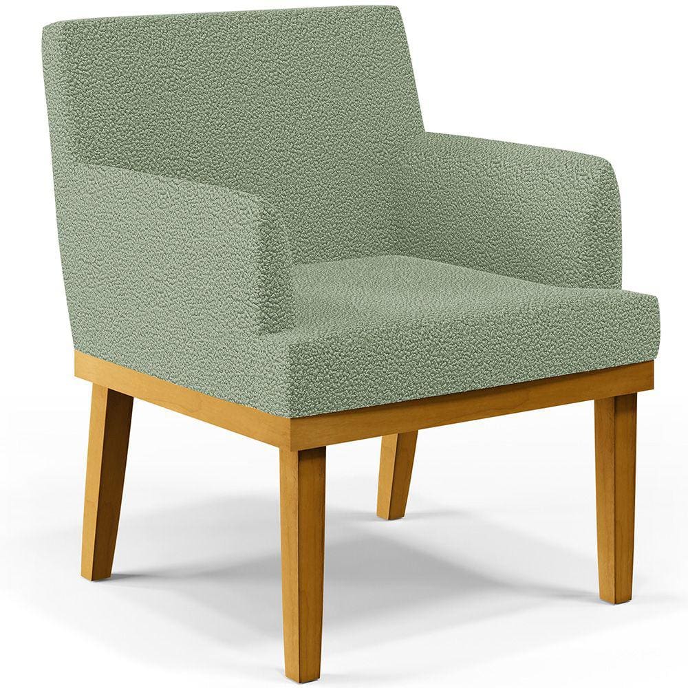Poltrona Decorativa Para Sala De Estar E Recepção Beatriz W01 Bouclê Oliva - Lyam Decor