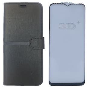Kit Capa Carteira Compatível c/ Samsung A03 Core + Película 3D