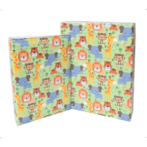 Estojo Imantado com Álbum para 100 Fotos 15x21 - SAFARI VERDE Bebê Animais Infantil Newborn