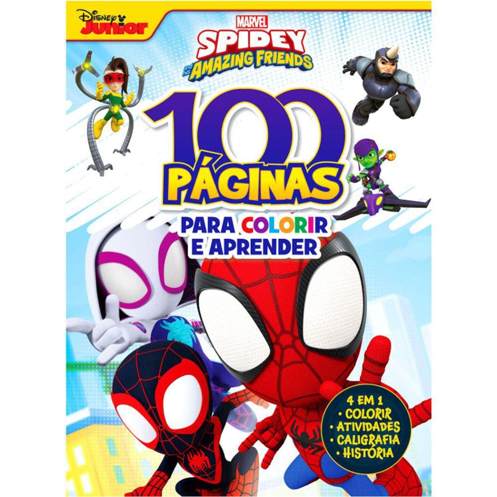 100 Páginas Para Colorir E Aprender - Homem Aranha