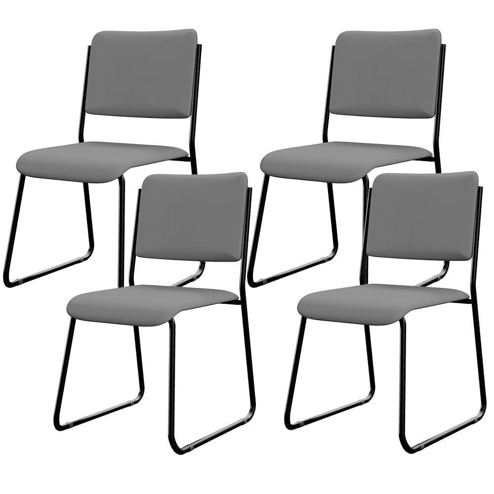 Kit 04 Cadeiras Hoteleira Auditório Empilhável Inter L02 Facto Cinza - Lyam Decor