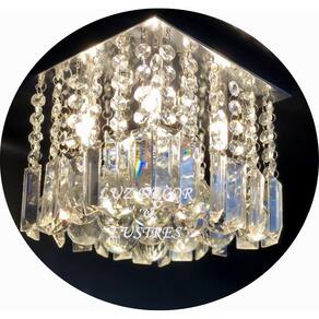 Lustre De Cristal K9 Plafon Com Lâmpada Bq Inclusa