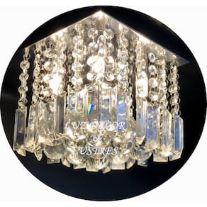 Lustre De Cristal K9 Plafon Com Lâmpada Bq Inclusa