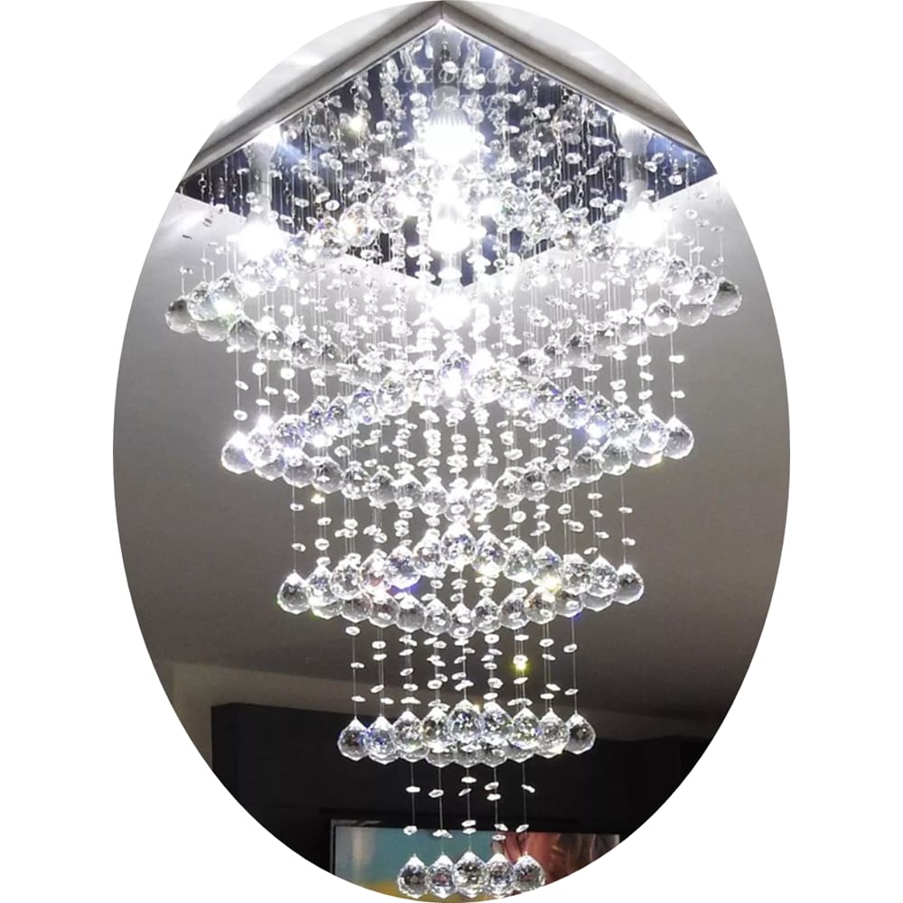Lustre De Cristal k9 Moderno Com Lâmpadas Inclusas