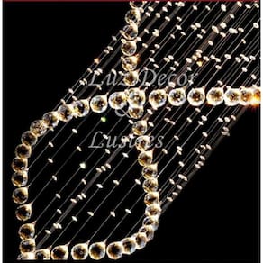 Lustre Moderno Modelo Espiral Duplo Cristal K9 40CM Diâmetro