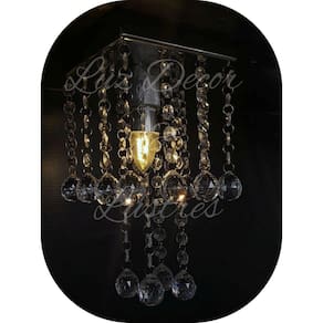 Lustre Moderno De Acrílico Com Base Espelhada 14x14cm
