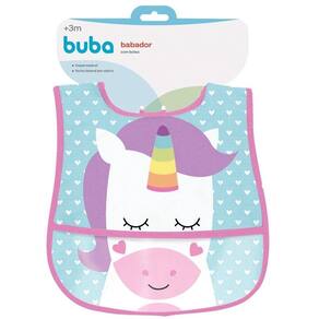 Babador Com Bolso Unicórnio Rosa Tecido Impermeável