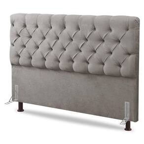 Cabeceira Cama Box Casal Lylla 140cm Capitonê com Frame Linho Bege - Abmaza