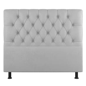Cabeceira Cama Box Solteiro Nice 90cm Suede Cinza Claro- Abmaza
