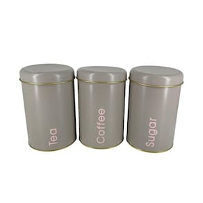 Latas Porta Mantimento Jogo com 3 Pçs Decorativa 3 Cores