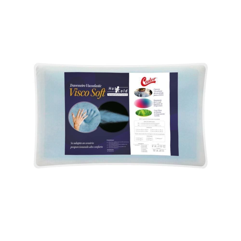 Travesseiro Castor Visco Soft New Hot & Cold 45x65x13cm