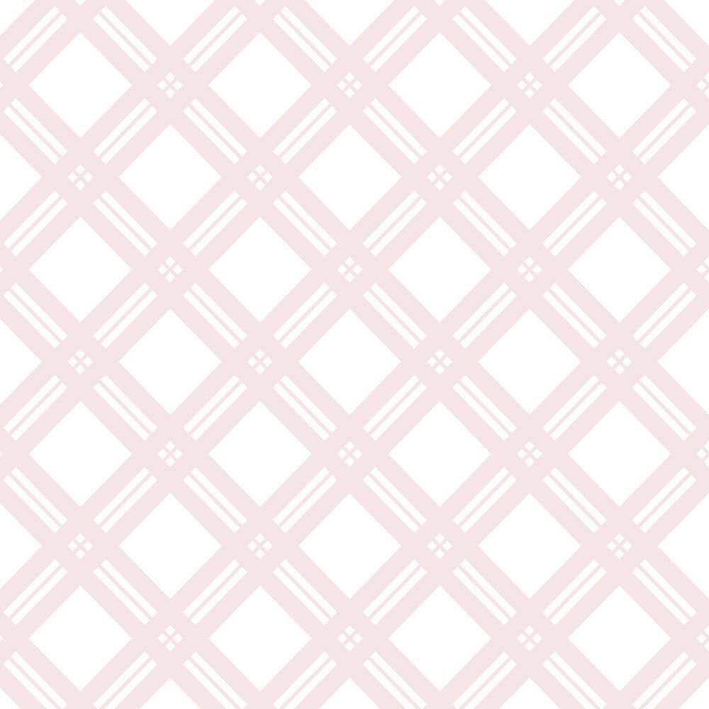 papel de parede xadrez rosa - Branco Casa