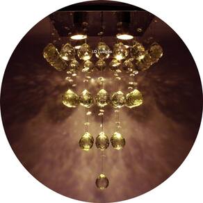 Lustre De Cristal K9 De 30Mm Base De Inox Espelhado