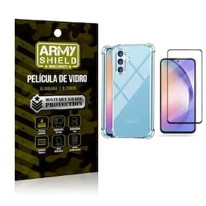 Kit Capinha Anti Shock Samsung A54 + Película de Vidro 3D Armyshield