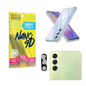 Kit Capinha Samsung A24 + Película de Câmera + Película 9D Indestrutível Armyshield