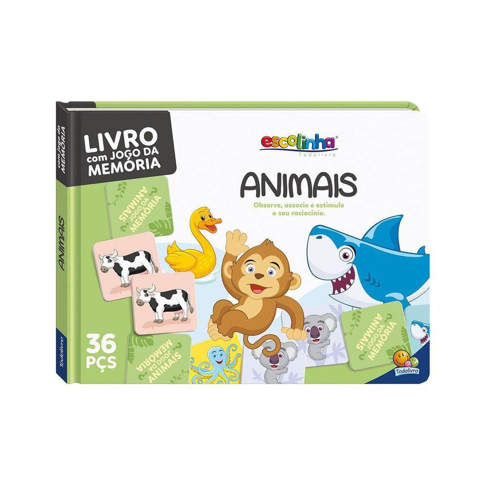 Livro Com Jogo Da Memória - Animais