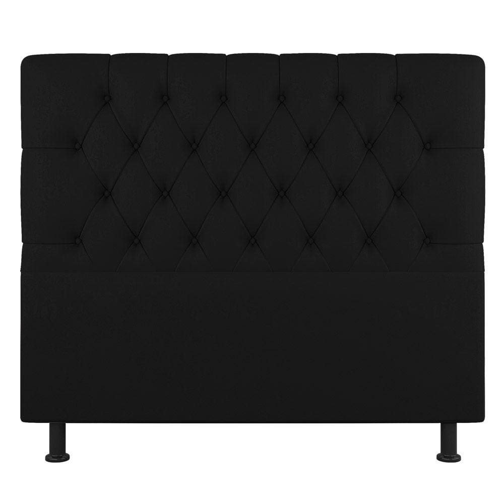 Cabeceira Cama Box Casal Nice 140cm Linho Preto - Abmaza