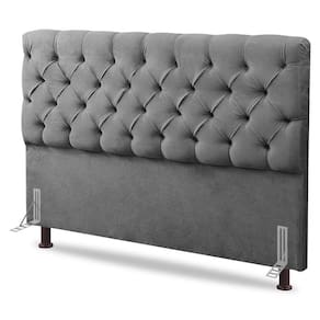 Cabeceira Cama Box Casal Lylla 140cm Capitonê com Frame Linho Cinza - Abmaza